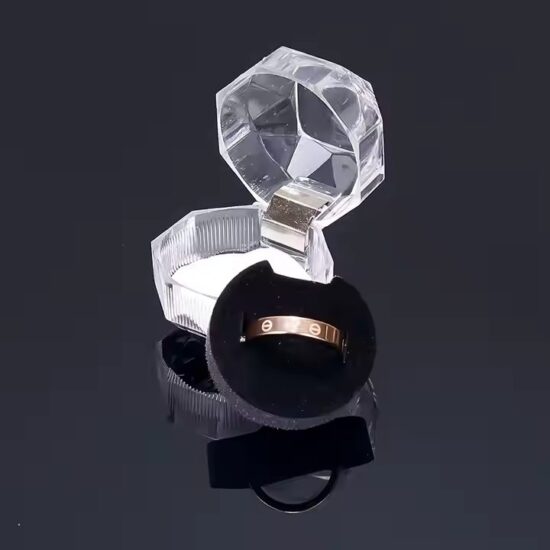 Clear Acrylic Jewelry Box with Compartments for Rings and Earrings