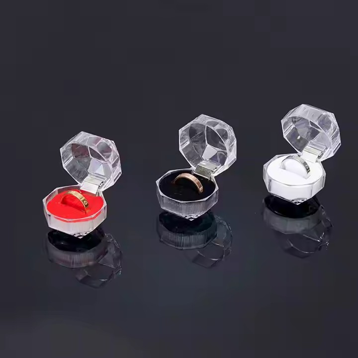 Clear Acrylic Jewelry Box with Compartments for Rings and Earrings