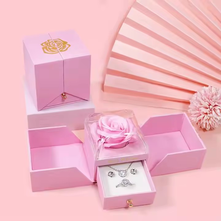 Custom Clear Acrylic Jewelry Box with Compartments