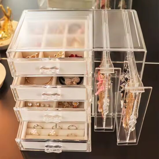 Hot-Selling Clear Multi-Functional Acrylic Jewelry Box Organizer