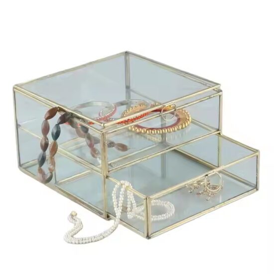 Custom Glass Jewelry Organizer Box for Rings, Bracelets, and Necklaces