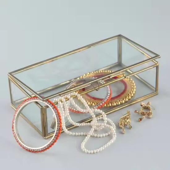 Custom Glass Jewelry Organizer Box for Rings, Bracelets, and Necklaces