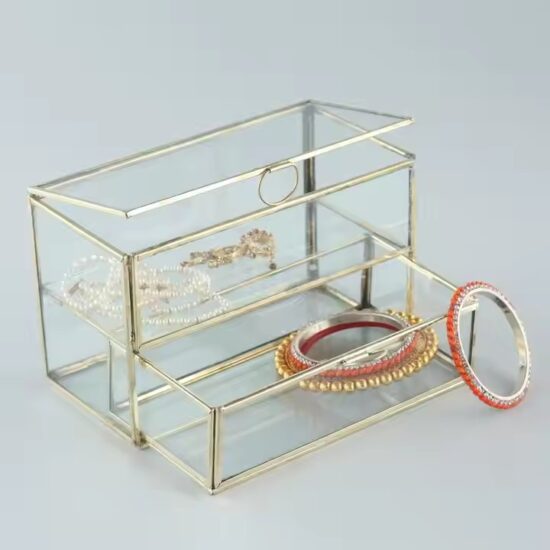Custom Glass Jewelry Organizer Box for Rings, Bracelets, and Necklaces