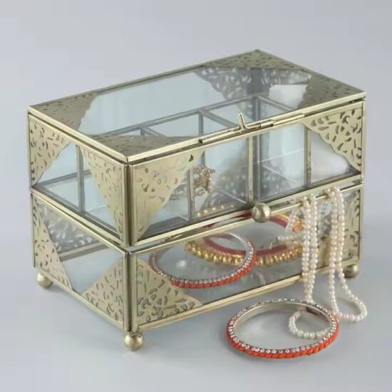 Custom Glass Jewelry Organizer Box for Rings, Bracelets, and Necklaces