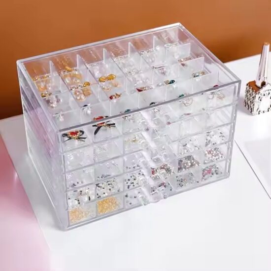Luxury Clear Acrylic Jewelry Box with Velvet Lining