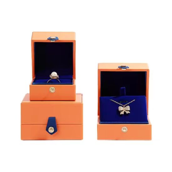 PU Leather Jewelry Box for Rings, Earrings and Necklaces