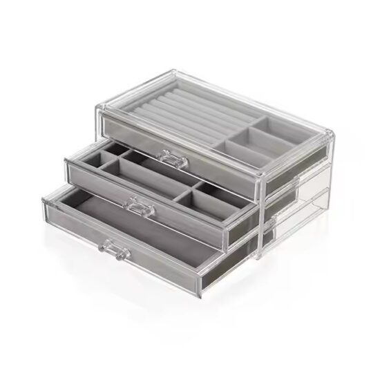 Custom Multi-Functional Acrylic Jewelry Box with Drawers and Dividers