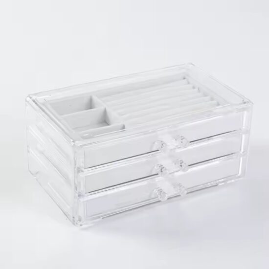 Custom Multi-Functional Acrylic Jewelry Box with Drawers and Dividers
