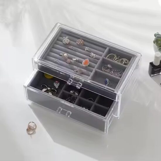 Custom Multi-Functional Acrylic Jewelry Box with Drawers and Dividers