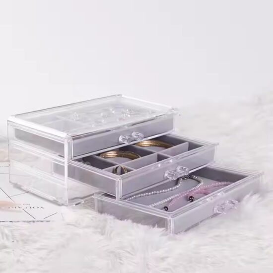 Custom Multi-Functional Acrylic Jewelry Box with Drawers and Dividers