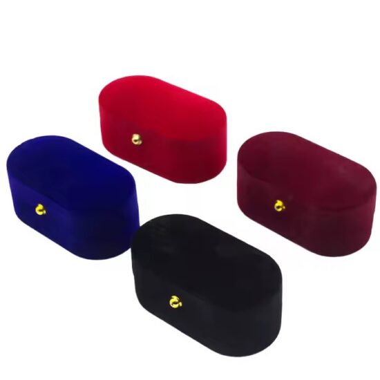 Elegant velvet jewelry box for rings and necklaces with custom logo