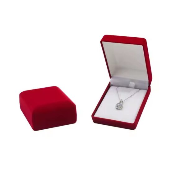 Elegant velvet jewelry box for rings and necklaces with custom logo
